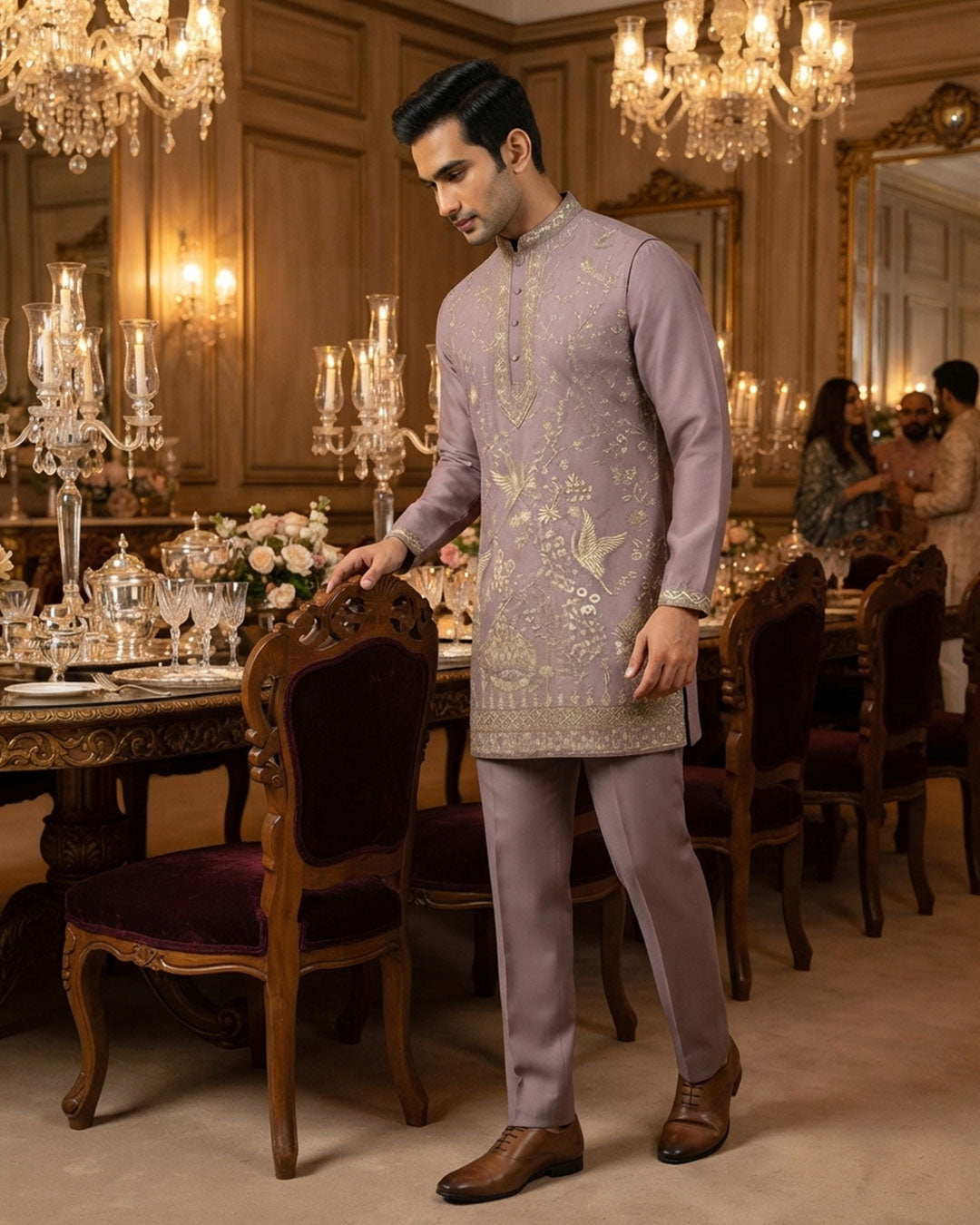 Partywear Embroidery Kurta Pant